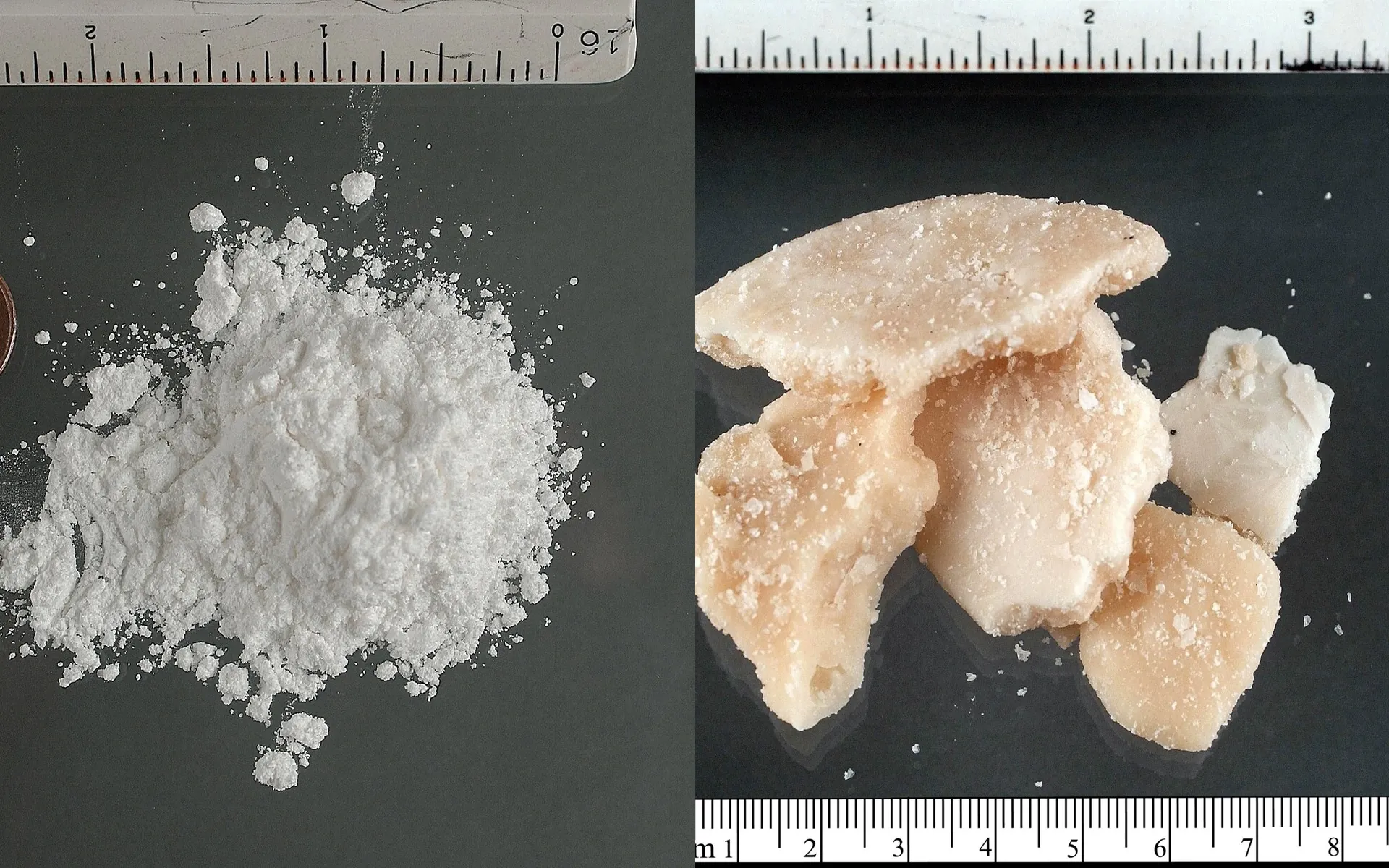 Crack or cocaine HCl: does the wash remove the cuts?