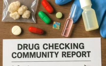 Participant completing the Drug Checking Community Report survey