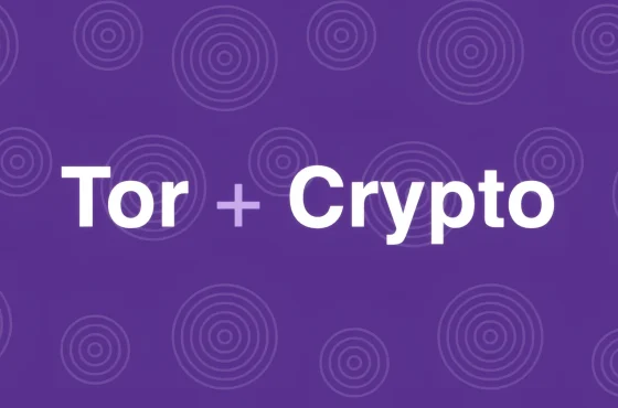 Purple Tor plus Crypto banner with concentric ring pattern for PRO Test onion sites