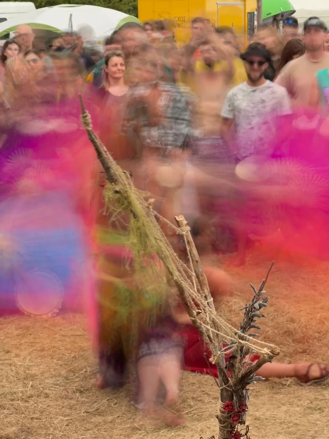 Motion-blurred scene at Uroczysko festival