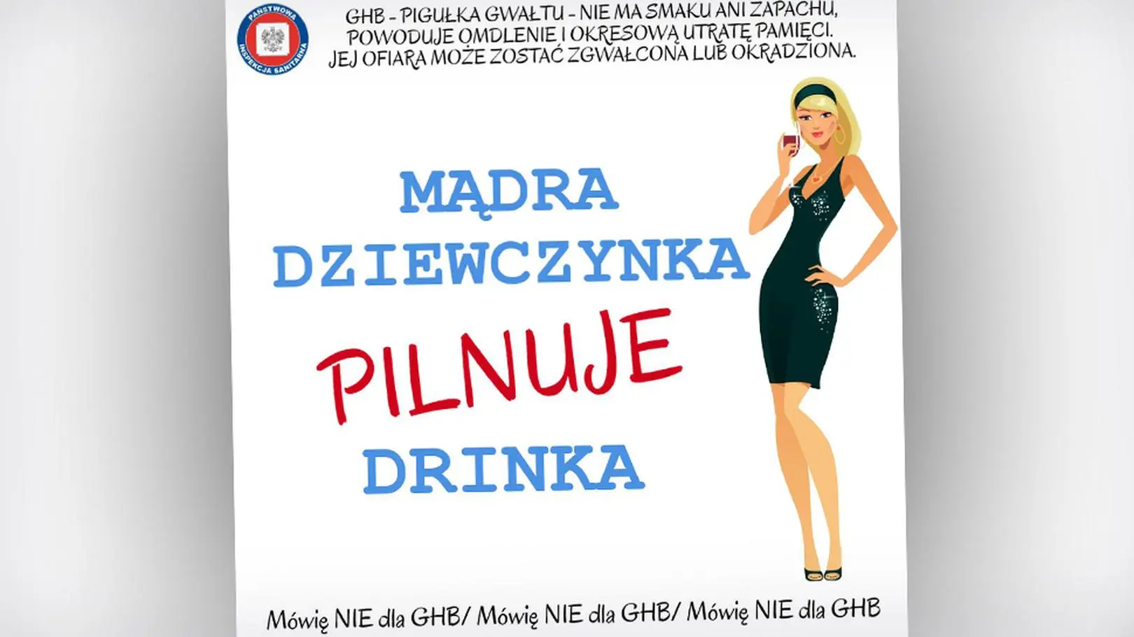 Grafik der GIS-Kampagne: Madra dziewczynka pilnuje drinka