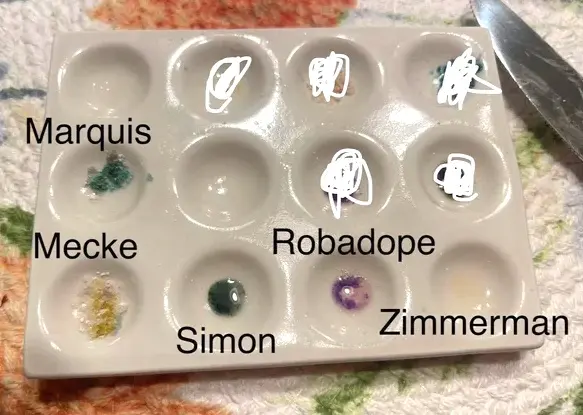 2C-B із Marquis, Mecke, Simon's, Robadope і Zimmermann